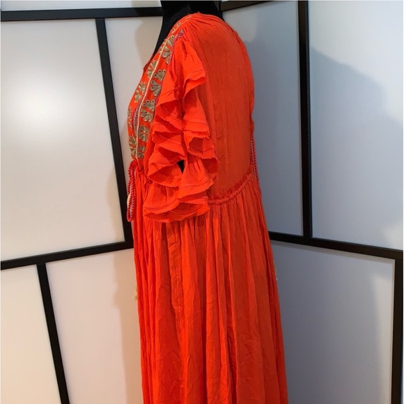 🆕WOT Free People Midi Dress in Roaring Red - Picture 12 of 15